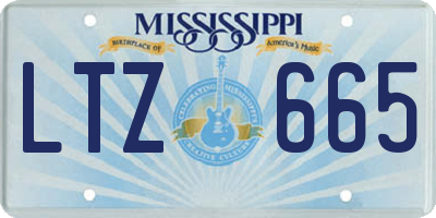 MS license plate LTZ665