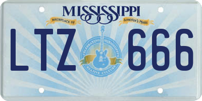 MS license plate LTZ666
