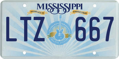 MS license plate LTZ667