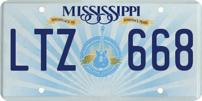 MS license plate LTZ668