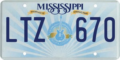 MS license plate LTZ670