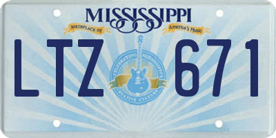 MS license plate LTZ671
