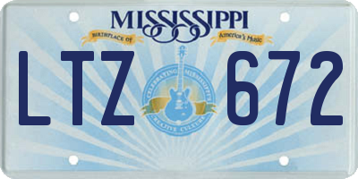 MS license plate LTZ672