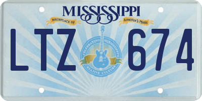 MS license plate LTZ674