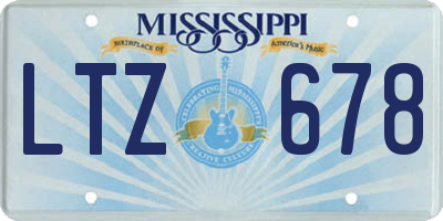 MS license plate LTZ678