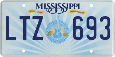 MS license plate LTZ693