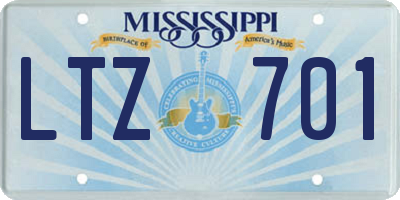 MS license plate LTZ701