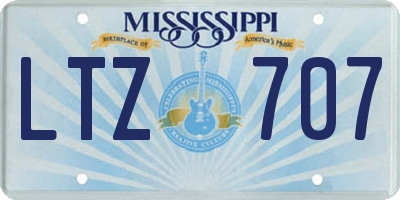 MS license plate LTZ707