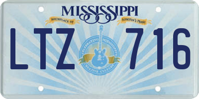 MS license plate LTZ716