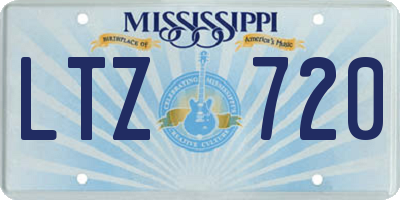 MS license plate LTZ720