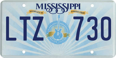 MS license plate LTZ730