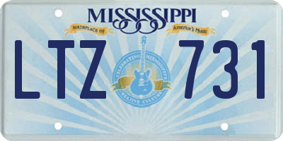 MS license plate LTZ731