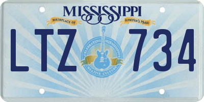 MS license plate LTZ734