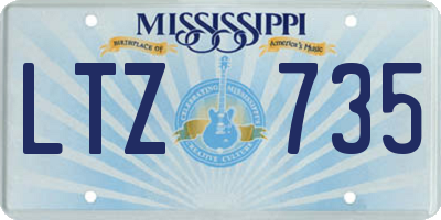 MS license plate LTZ735
