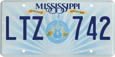 MS license plate LTZ742