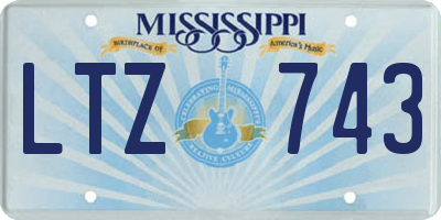 MS license plate LTZ743