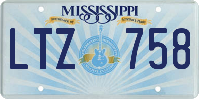 MS license plate LTZ758