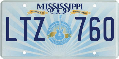 MS license plate LTZ760