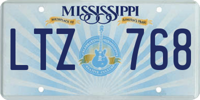 MS license plate LTZ768