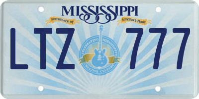 MS license plate LTZ777