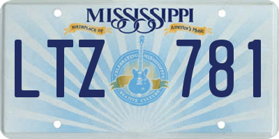 MS license plate LTZ781
