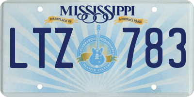 MS license plate LTZ783
