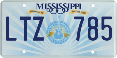 MS license plate LTZ785