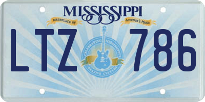 MS license plate LTZ786