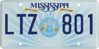 MS license plate LTZ801