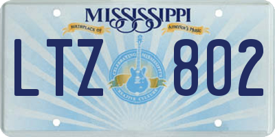 MS license plate LTZ802