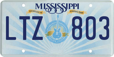 MS license plate LTZ803