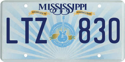 MS license plate LTZ830