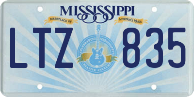 MS license plate LTZ835