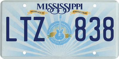 MS license plate LTZ838