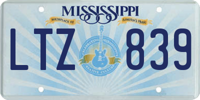 MS license plate LTZ839