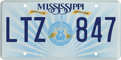 MS license plate LTZ847
