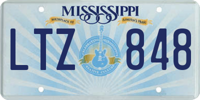 MS license plate LTZ848