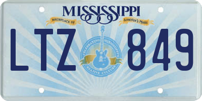 MS license plate LTZ849