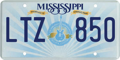 MS license plate LTZ850