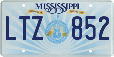 MS license plate LTZ852