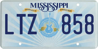 MS license plate LTZ858