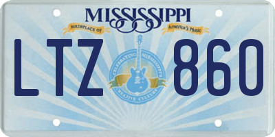 MS license plate LTZ860