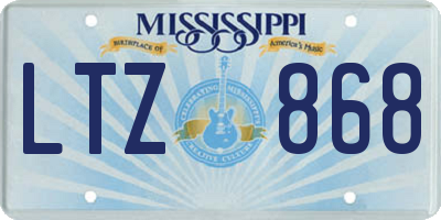 MS license plate LTZ868
