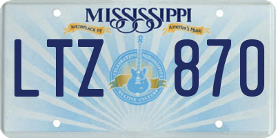 MS license plate LTZ870