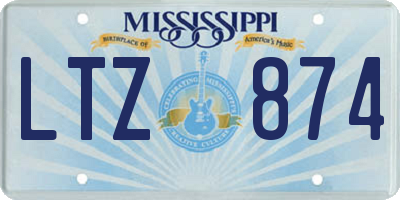MS license plate LTZ874
