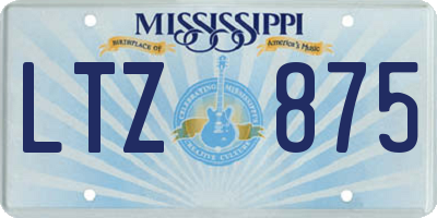 MS license plate LTZ875