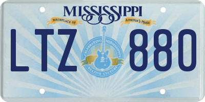 MS license plate LTZ880