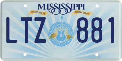 MS license plate LTZ881