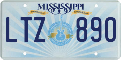 MS license plate LTZ890