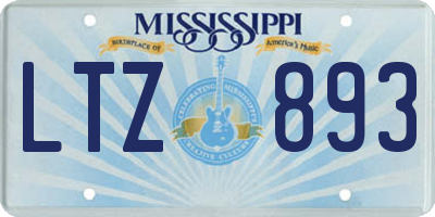 MS license plate LTZ893